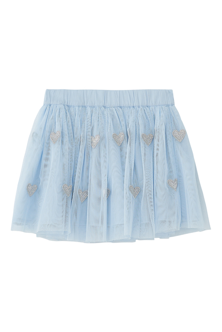 Kids Tulle Skirt with Heart Embellishments.