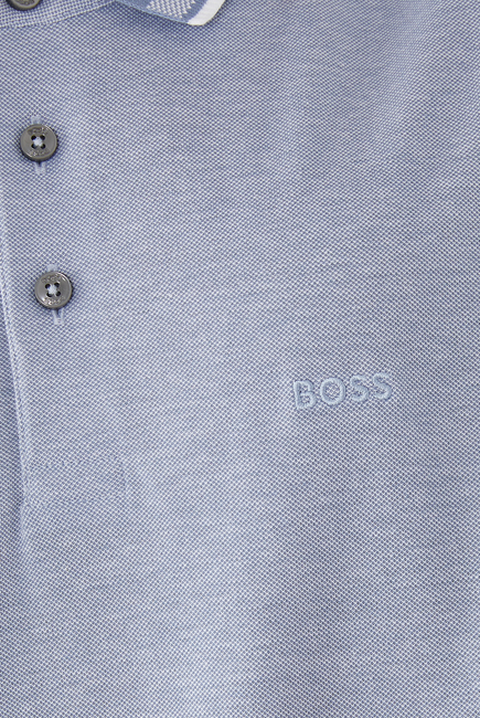 Oxford Cotton Piqué Polo Shirt with Logo Detail