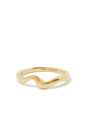 Molten Wave Stacking Ring, 18k Gold-Plated Vermeil