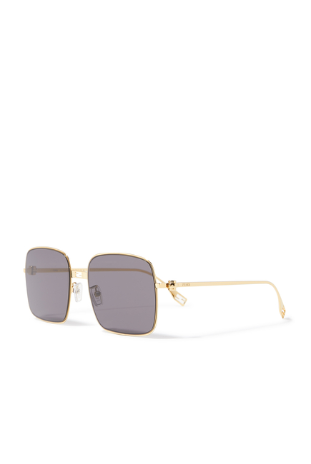 Gold Square Frame Sunglasses