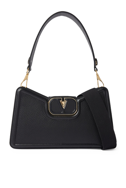 VLogo Leather Shoulder Bag