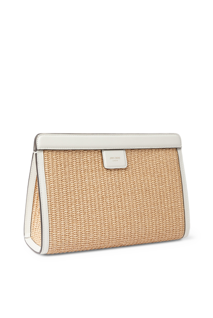 Avenue Raffia Palm Clutch