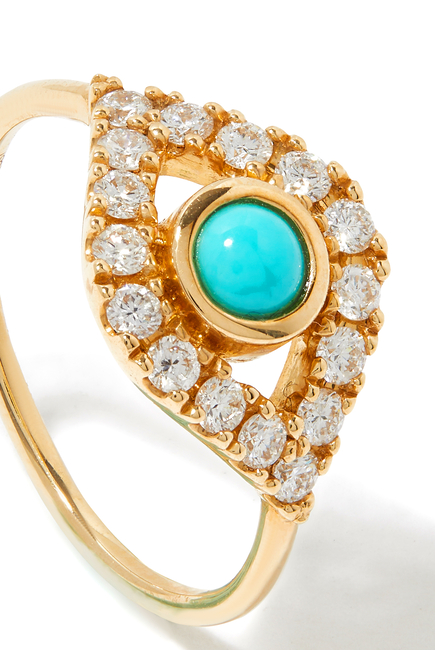 Evil Eye Extra Large Turquoise Ring