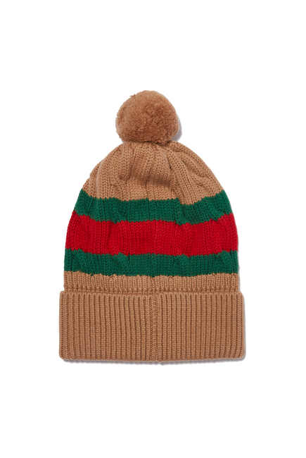Web Stripe Wool Knit Hat