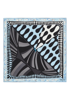 Abstract-Print Silk Twill Scarf