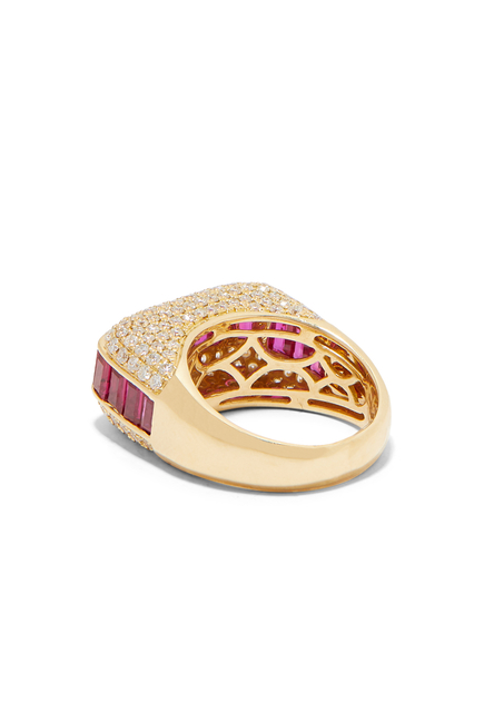 Empress Ring, 18k Yellow Gold with Diamonds & Rubies