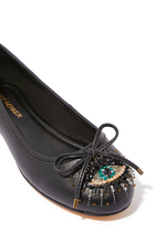 Eye Embellished Ballerina Flats