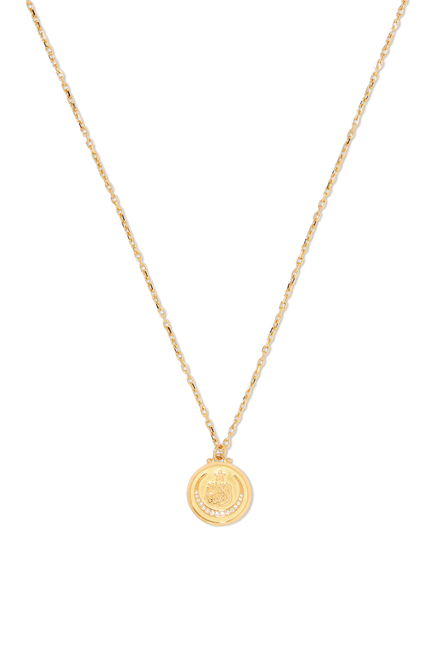 Coin Calligraphy Diamond Necklace