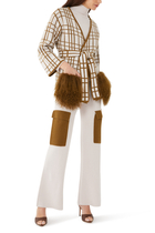 Shearling Trim Belted Cardigan