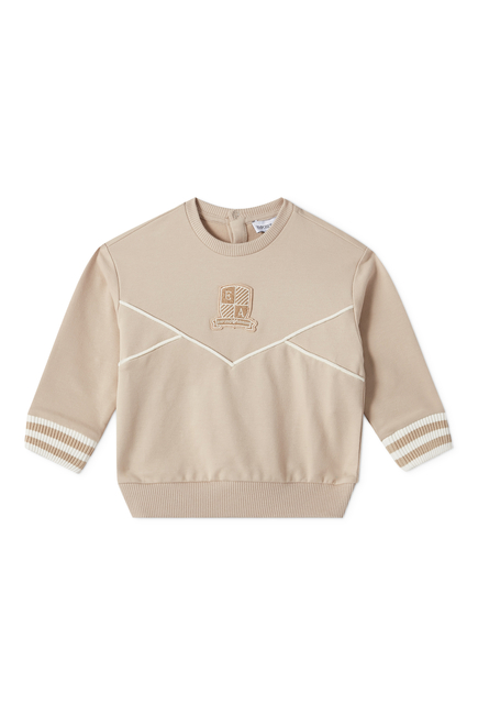 Kids Jersey Sweatshirt with Logo Crest Patch