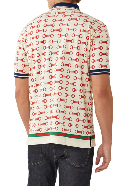 Horsebit-Print Polo Shirt