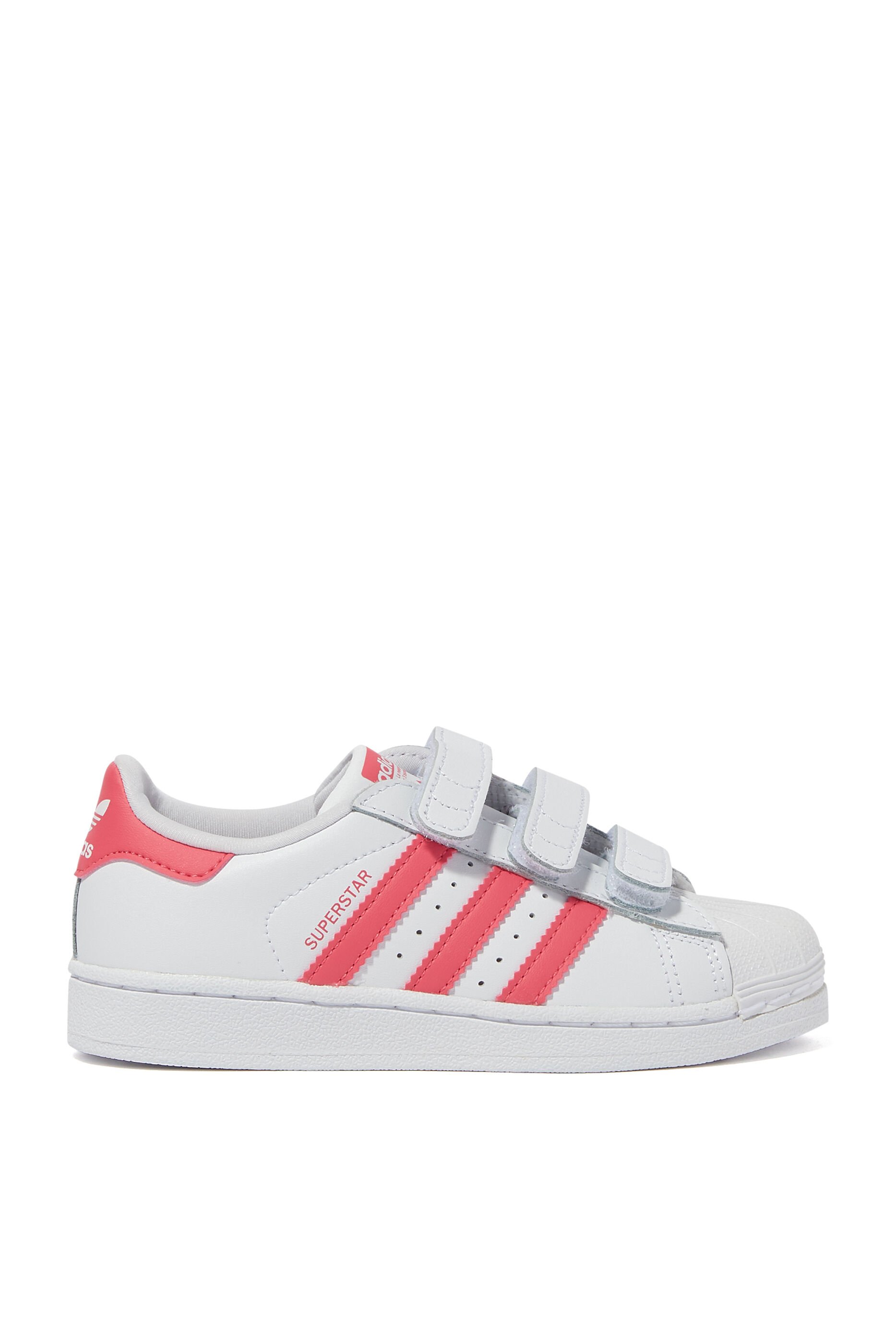 adidas white with pink stripes