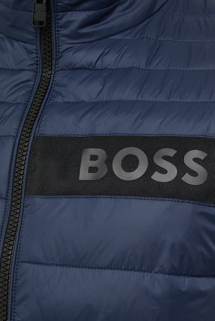 Water-Repellent Padded Gilet With 3D Logo Tape