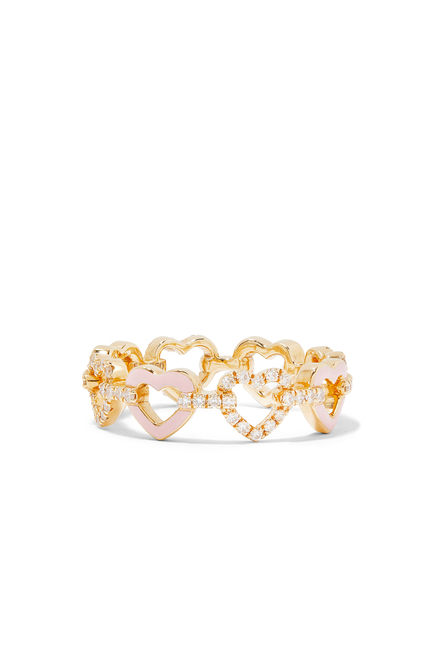Heart Ring, 18k Yellow Gold & Diamond