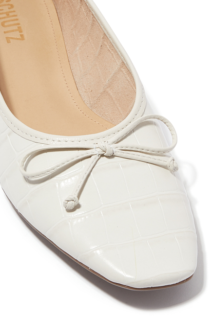 Croc Embossed Ballerina Flats