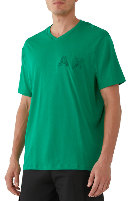 AX Logo V Neck Regular T-Shirt