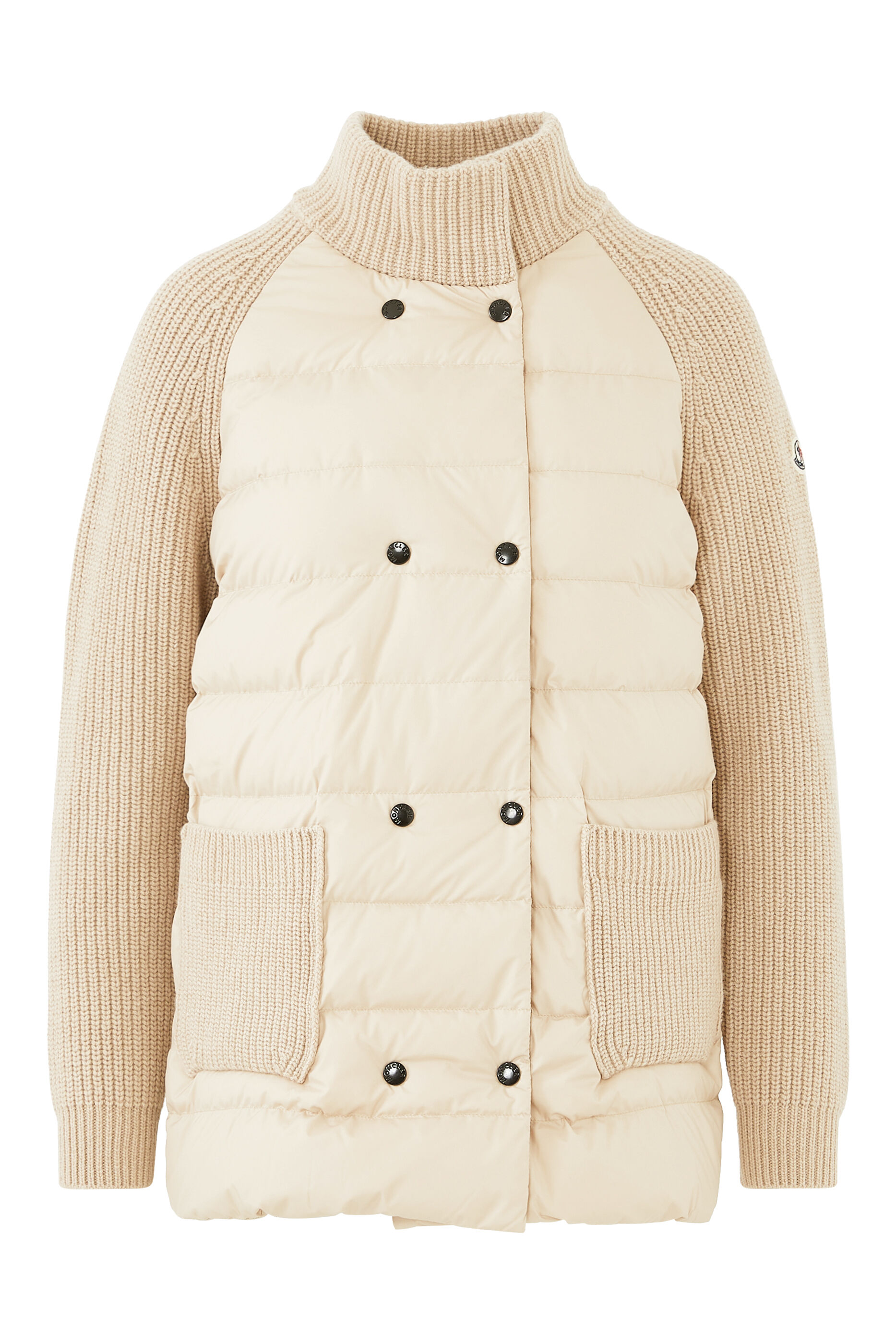 Moncler padded discount long wool cardigan