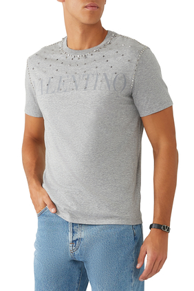 Crystal-Embroidered Cotton T-Shirt