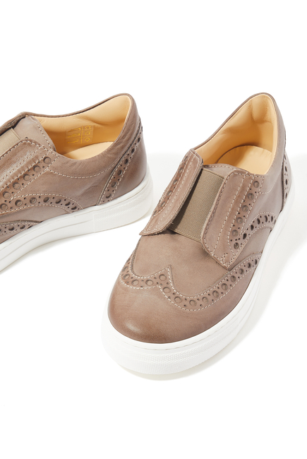 Kids Slip-On Leather Sneakers