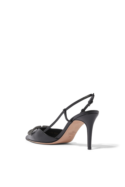 VLogo Signature 80 Leather Slingback Pumps