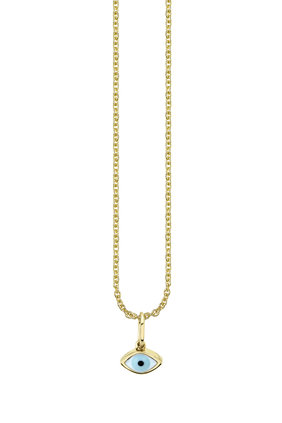 Kids Evil Eye Necklace, 14k Yellow Gold