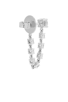 Chain Round Solitaire Single Earring, 18k White Gold & Diamonds