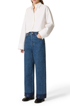 Embroidered Straight-Leg Jeans