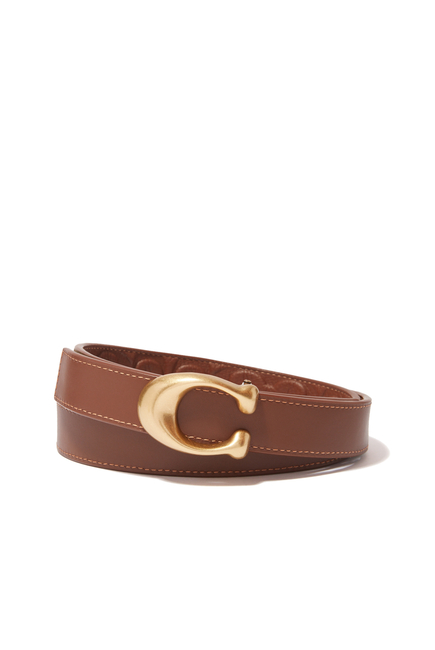 Sculpted Signature Buckle Cut-To-Size Reversible Belt