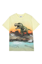 Kids Riley Volcano Dino Print Short Sleeves Cotton T-Shirt