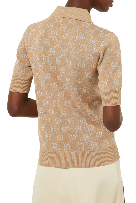 Lamé GG Jacquard Knit Polo