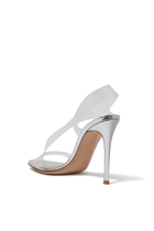 Metropolis 105 Plexi & Metallic Leather Sandals