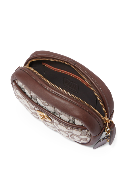 Small Quilted Camera Bag in Signature Jacquard