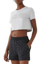 Glitter Logo Crop T-Shirt