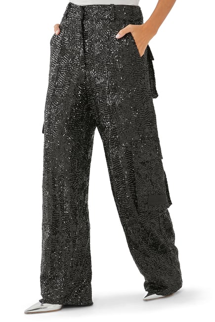 Sequin Cargo Pants