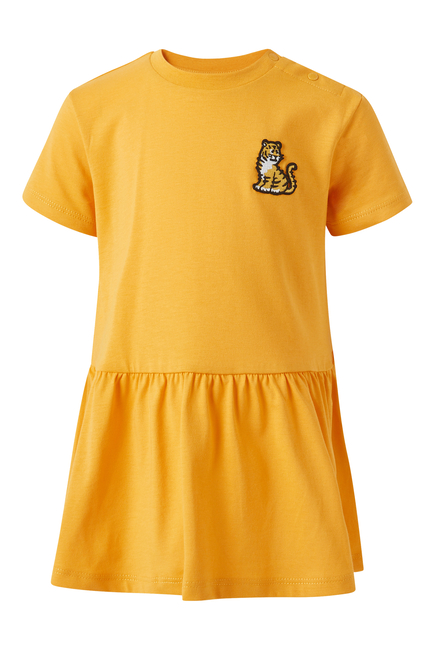 Kids Tiger-Appliquéd Cotton Dress