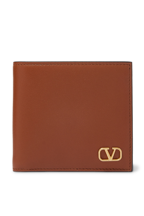  V-Logo Plaque Bi-Fold Wallet