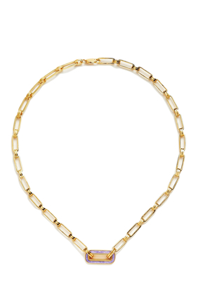 Floating Pendant Chain Necklace, 18k Gold-Plated Brass
