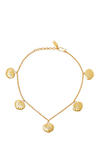 Rococo Shell Necklace, 24k Yellow Gold-Plated Brass