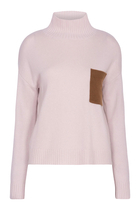 Contrast Pocket High Neck Sweater