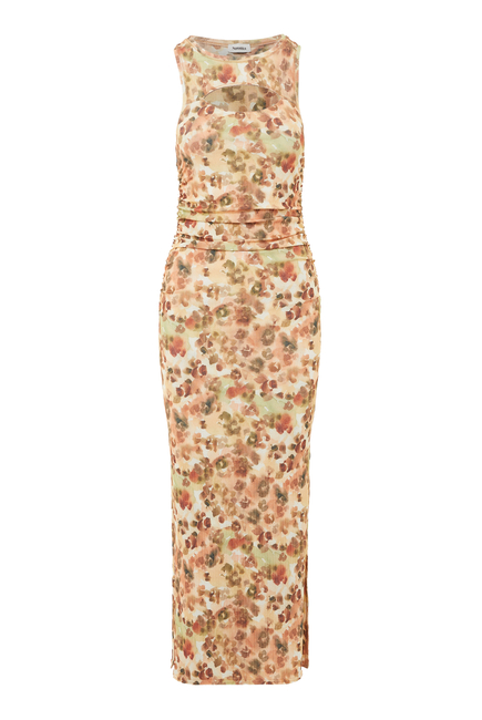 Animal-print Fitted Maxi Dress