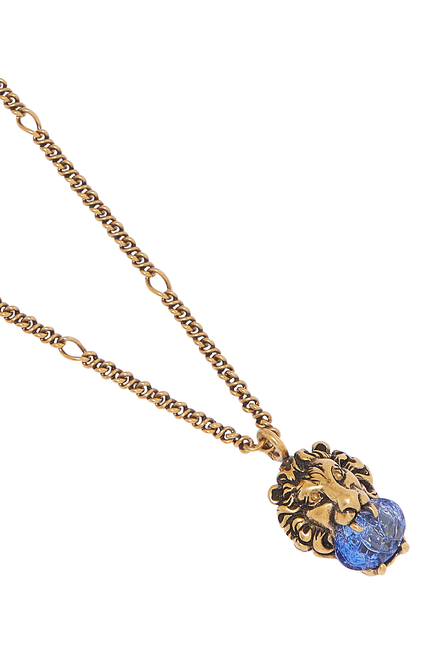 Buy Gucci Lion Head Necklace With Crystal for Womens | Bloomingdale's Kuwait