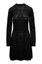 Chevron Wool Viscose Mini Dress