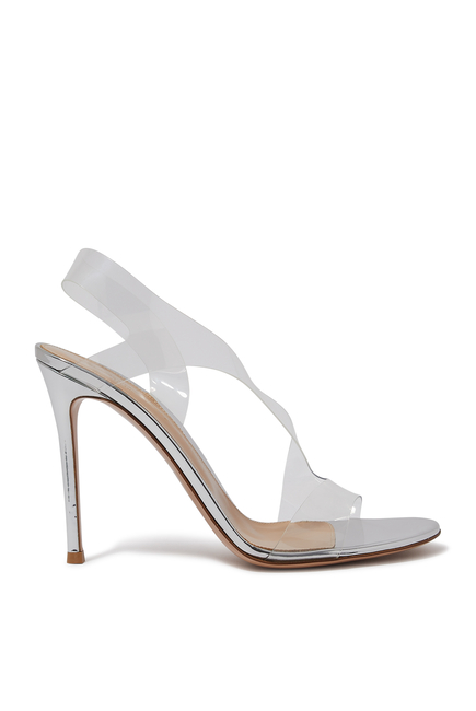 Metropolis 105 Plexi & Metallic Leather Sandals