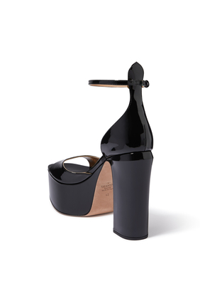 Valentino Garavani Tan-Go 120 Patent Leather Platform Sandals