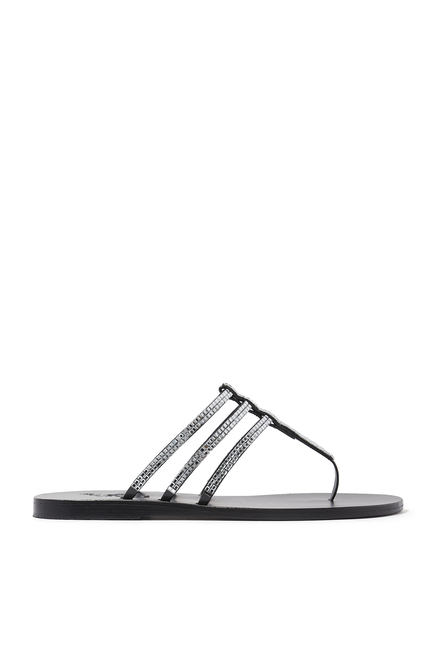 Serena Crystal Leather Sandals