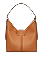 VLogo Leather Hobo Bag