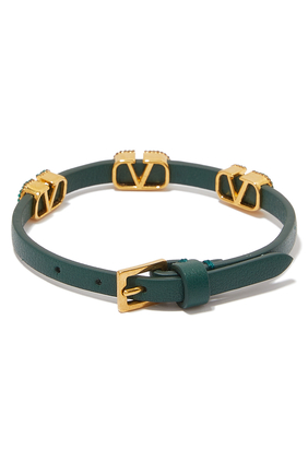 Valentino Garavani Vlogo Signature Leather Band Bracelet
