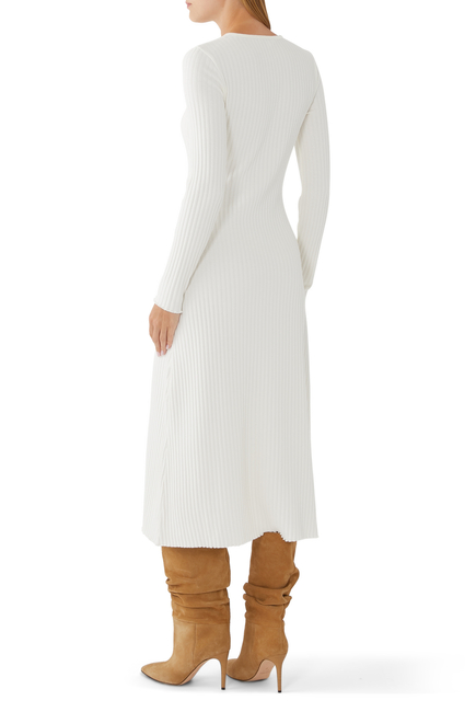 Ribbed Long-Sleeve Dress