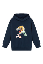 Kids Tiger Print Hooded Sweatshirt