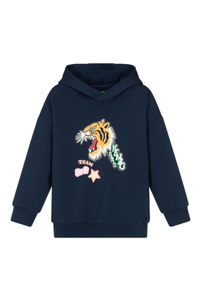 Kids Tiger Print Hooded Sweatshirt